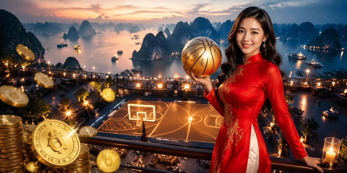 Người phụ nữ mặc áo dài tại Vịnh Hạ Long tham gia cá cược bóng rổ trực tuyến